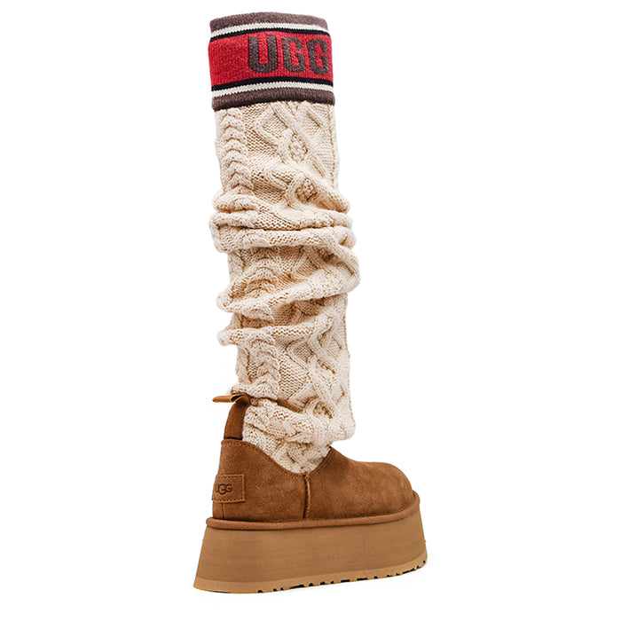 Stivali Ugg Swater Letter Tall Donna Beige Con Gambale In Maglia