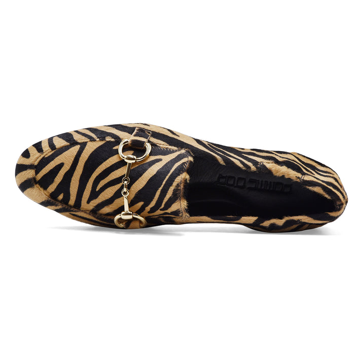 Mocassini Donna Pomme D’Or Zebra Cappuccino Look Casual Chic