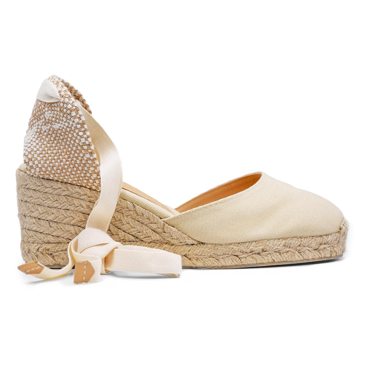 Castañer Carina Women's Sandals Made of Ivory Organic Cotton