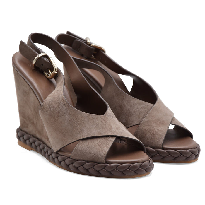 Sandali Castañer Donna Vera Pelle Scamosciata BLUR/007 Taupe