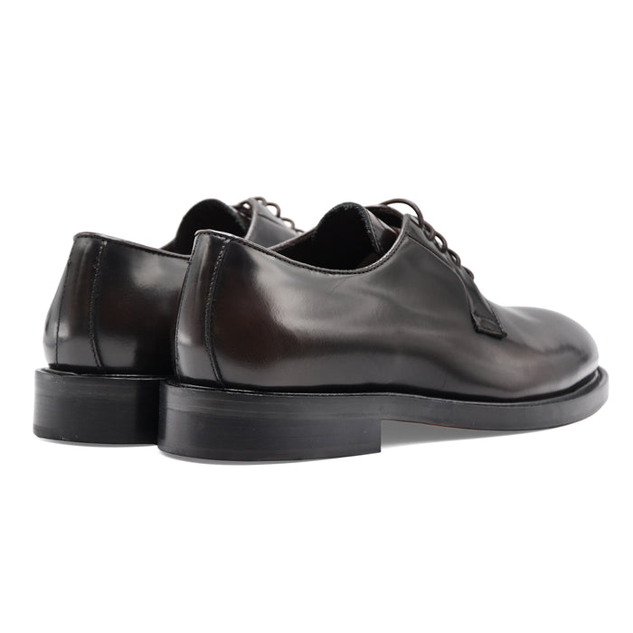 Allacciata Derby Uomo Derby Saxone 044 In Pelle Marrone Lucida