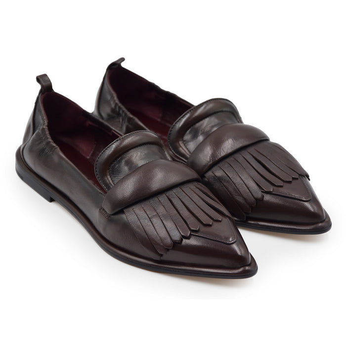 Mocassini Pomme D'Or Donna Espresso Frangia Lavorazione Bologna