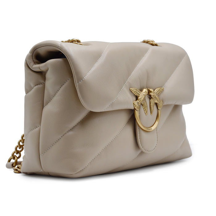 Pinko Women's Love Puff Classic Cl Bag in Beige Nappa Leather