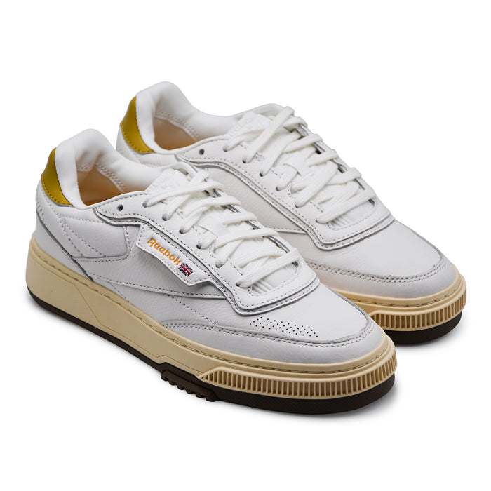 Sneakers Reebok Donna Club C Ltd Bianco Con Dettagli In Giallo