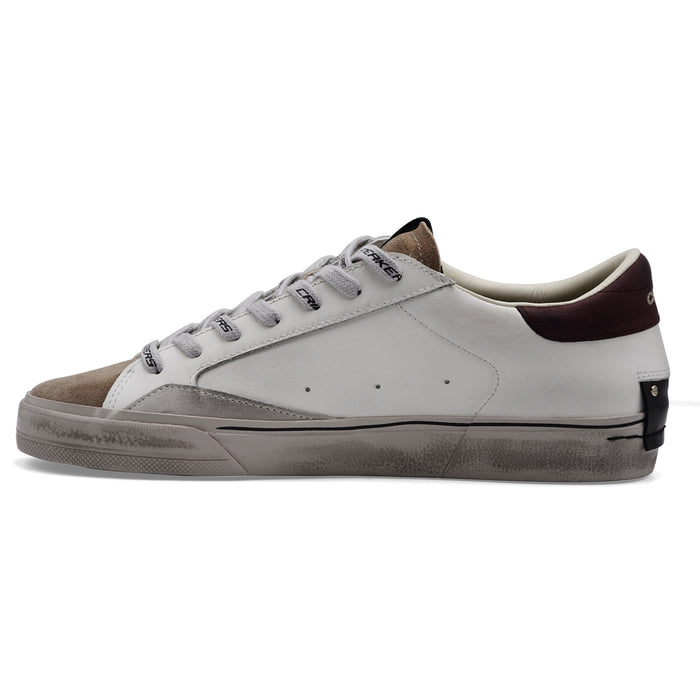 Sneakers Crime London Distressed 2.0 Uomo Mulberry Pelle Bianca