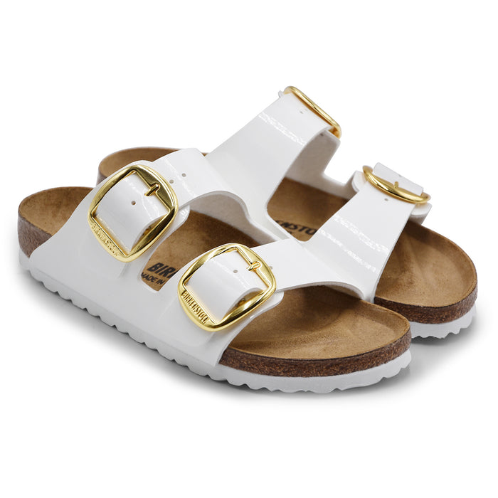Sandali Birkenstock Arizona Donna Big Buckle Verniciato Bianco
