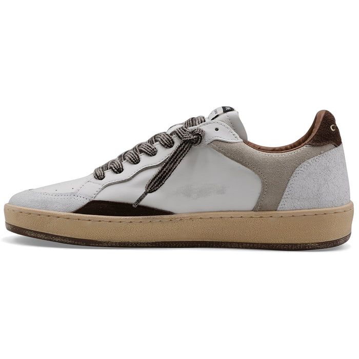 Sneakers Crime London Chelsea Uomo Pelle Suede Bianco Marrone