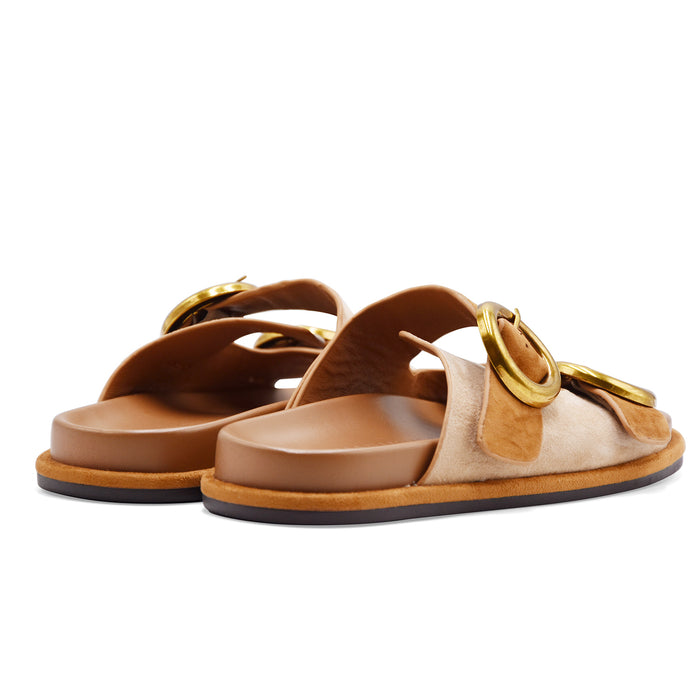 Noa Harmon Sandali Donna AVELINE In Camoscio Beige E Tabacco