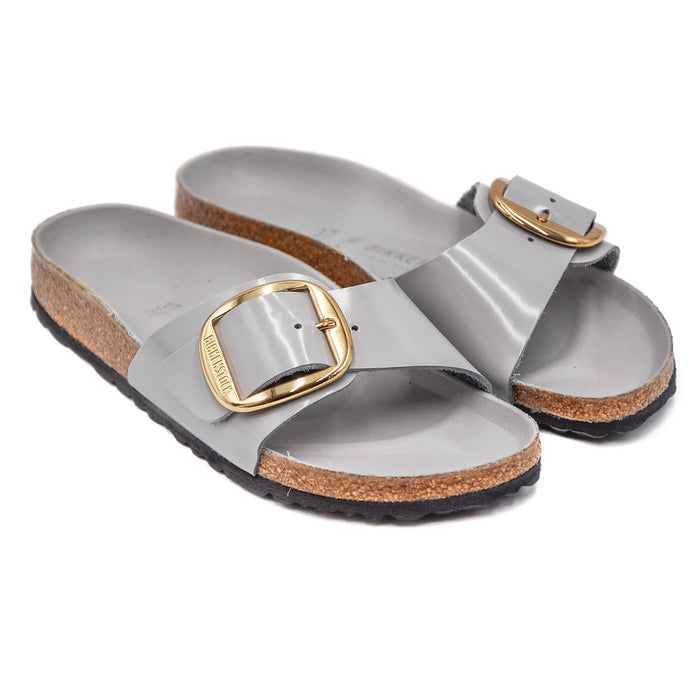 Birkenstock Madrid Big Buckle Grey Women's Sandals Patent Leather