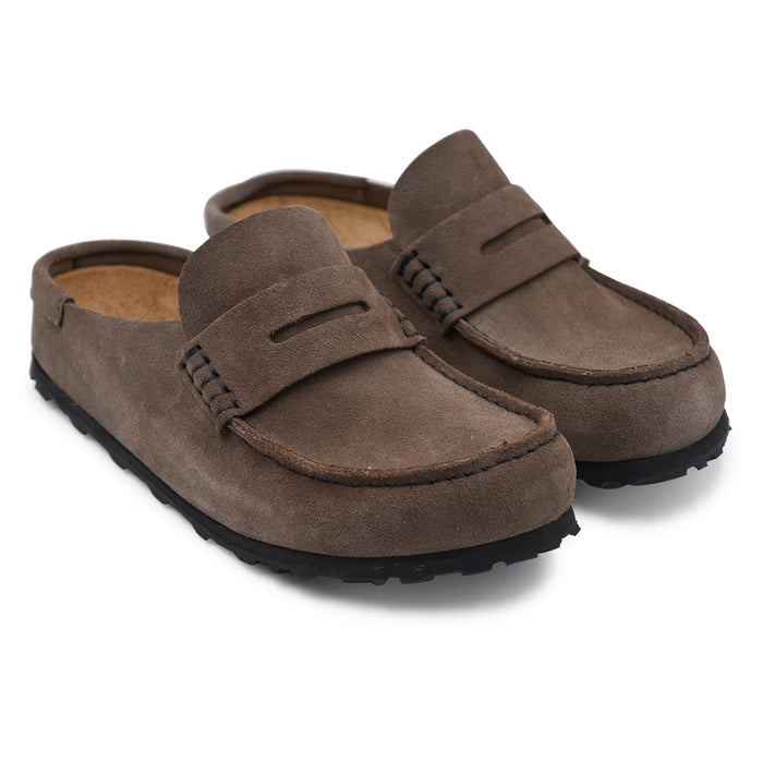 Sabot Birkenstock Donna Grigio Cemento In Stile Mocassino