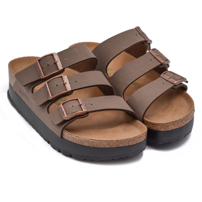 Sandali Birkenstock Papillio Donna Mocca Platform Tre Fasce