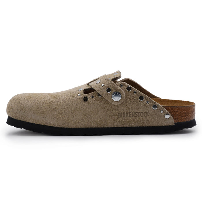 Sabot Birkenstock Boston Donna Rivet Applicati Camoscio Beige