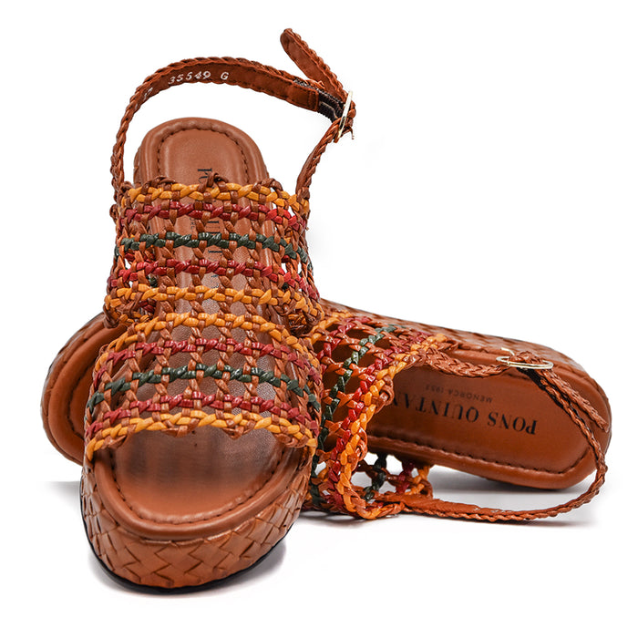 Pons Quintana Multicolored Sandals Women Hand Woven Leather