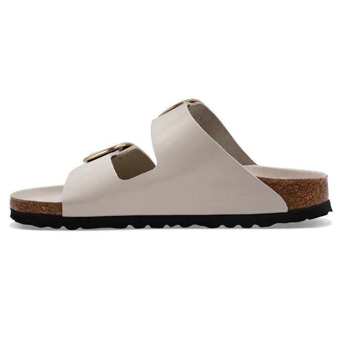 Birkenstock Donna Sandali Pelle Bianco Lucente Arizona Big Buckle