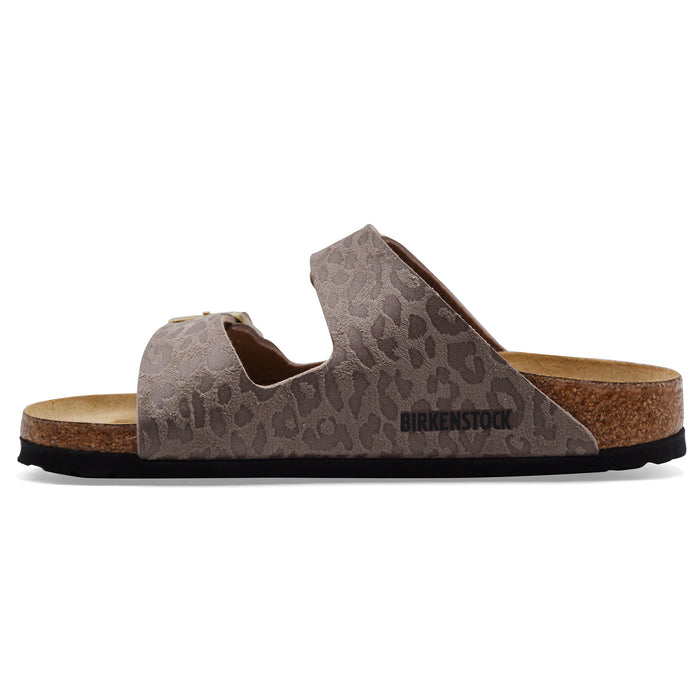 Sandali Donna Birkenstock Arizona Leo Gray Taupe Suola In EVA