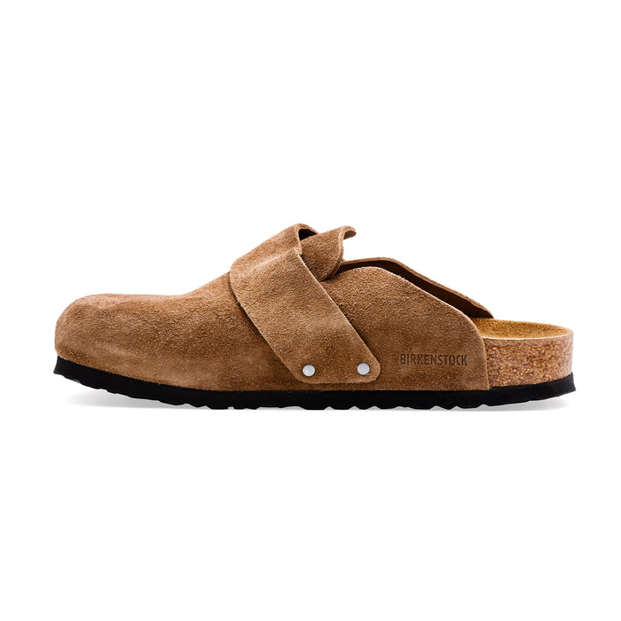 Sabot Birkenstock Uomo In Pelle Scamosciata Marrone LOMA Strap