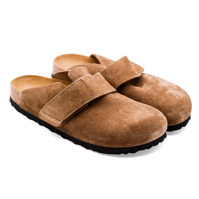 Sabot Birkenstock Uomo In Pelle Scamosciata Marrone LOMA Strap