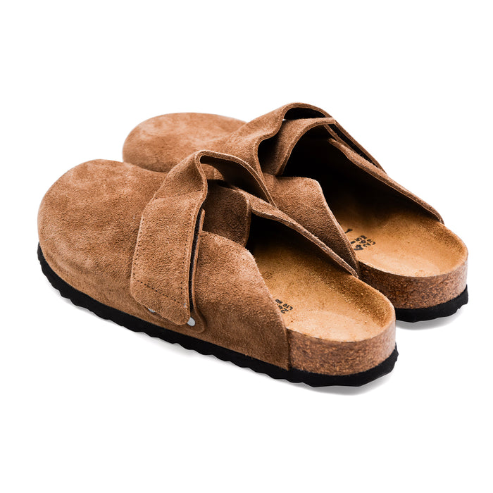 Sabot Birkenstock Uomo In Pelle Scamosciata Marrone LOMA Strap