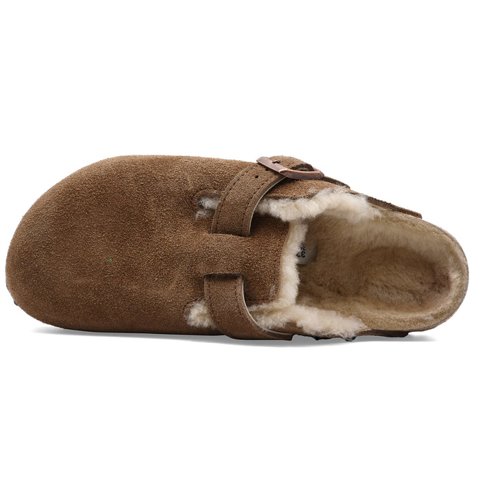 Birkenstock Donna Sabot Boston VL/ Shearling Dark Tea Con Teddy