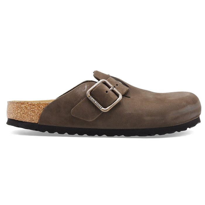 Birkenstock Sabot Uomo Boston Wire Buckle Vero Nabuck Marrone