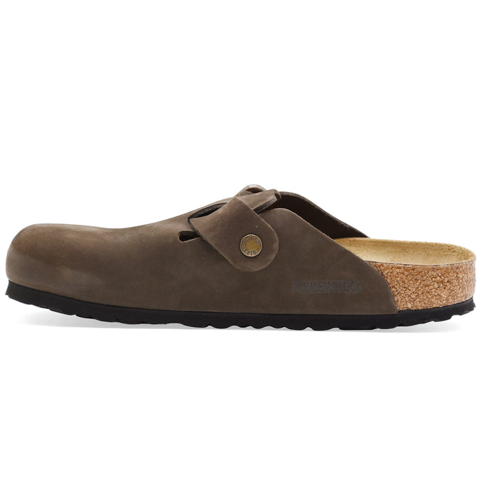 Birkenstock Sabot Uomo Boston Wire Buckle Vero Nabuck Marrone