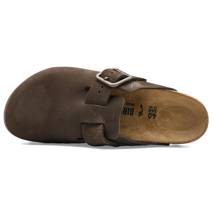 Birkenstock Sabot Uomo Boston Wire Buckle Vero Nabuck Marrone