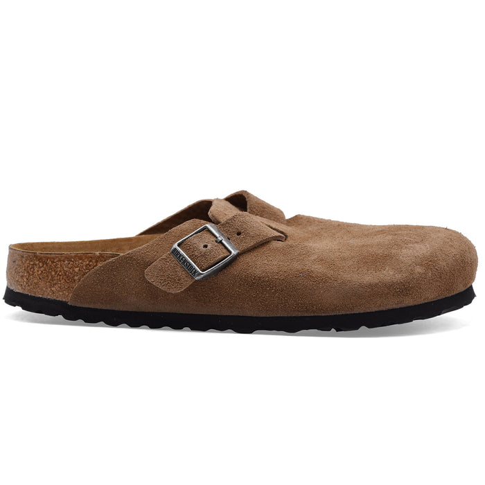 Sabot Birkenstock Boston Uomo Iconico Pelle Scamosciata Dark Tea