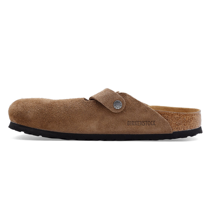 Sabot Birkenstock Boston Uomo Iconico Pelle Scamosciata Dark Tea