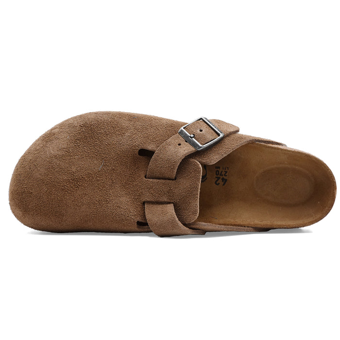 Sabot Birkenstock Boston Uomo Iconico Pelle Scamosciata Dark Tea