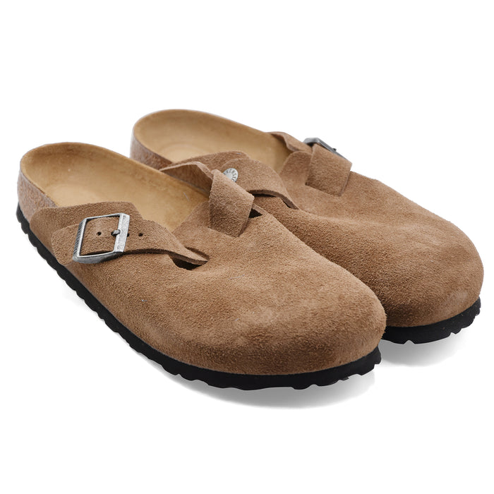Sabot Birkenstock Boston Uomo Iconico Pelle Scamosciata Dark Tea