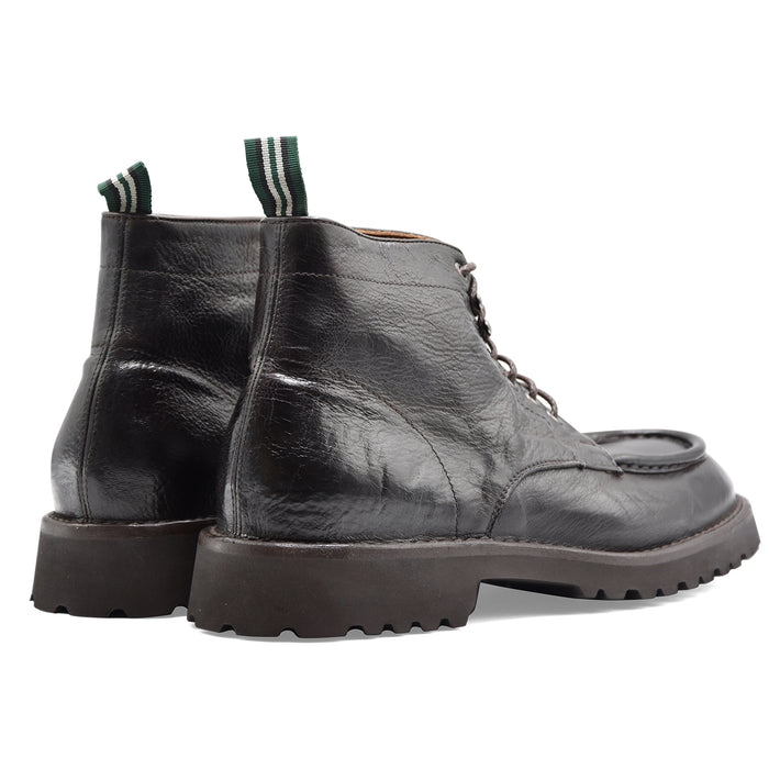 Anfibi Green George Uomo 1038 In Pelle Marrone Effetto Vintage