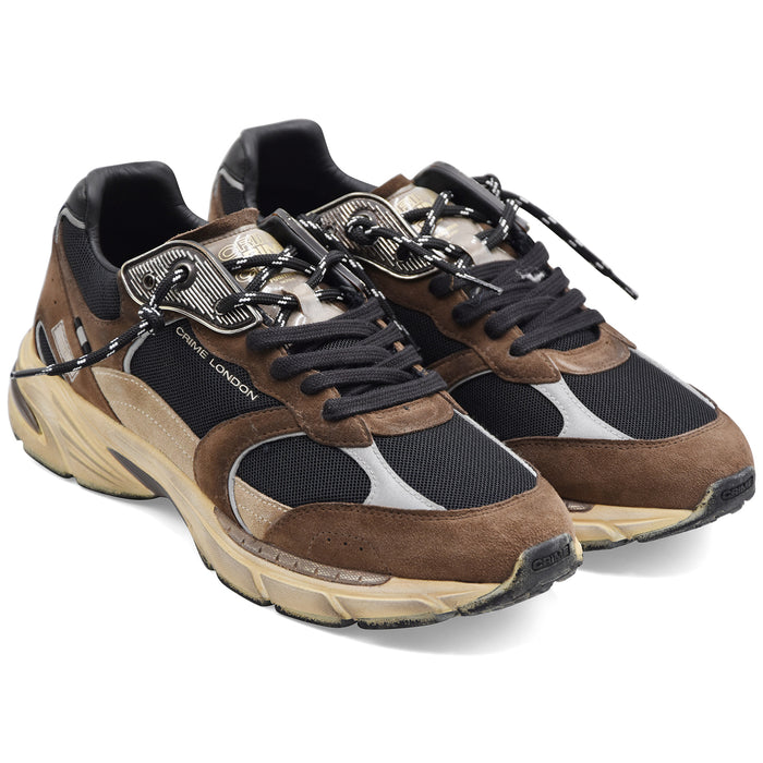 Sneakers Crime London Fugitive 9094 Uomo Suede In Marrone Nero