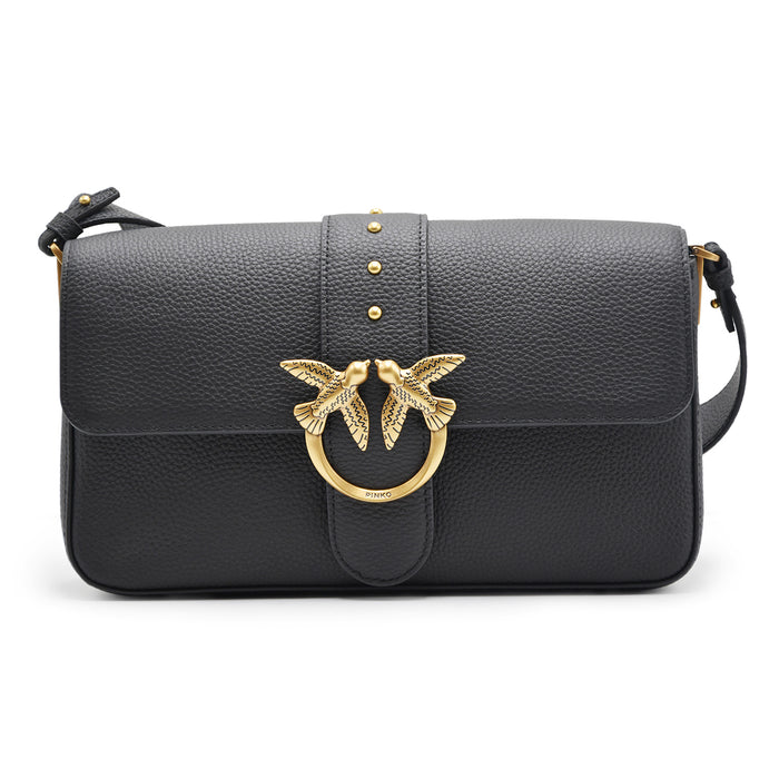 Borsa Pinko Donna Love One Classic Slouchy Nero Pelle Martellata