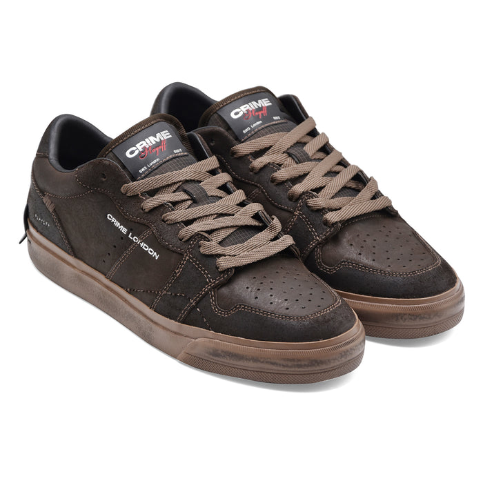 Sneakers Crime London Playoff Uomo Suede Marrone Made In Italy
