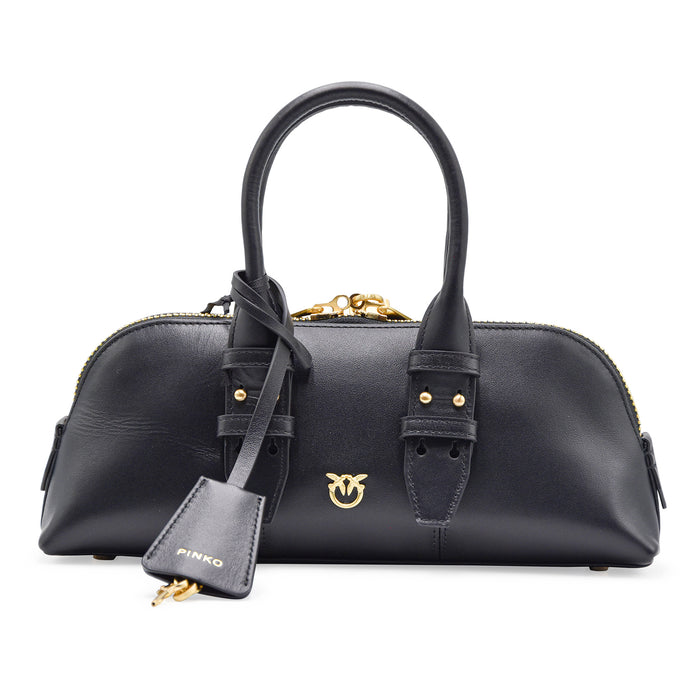 Borsa Pinko Donna Bowling Baguette Nero Con Lucchetto Decorativo