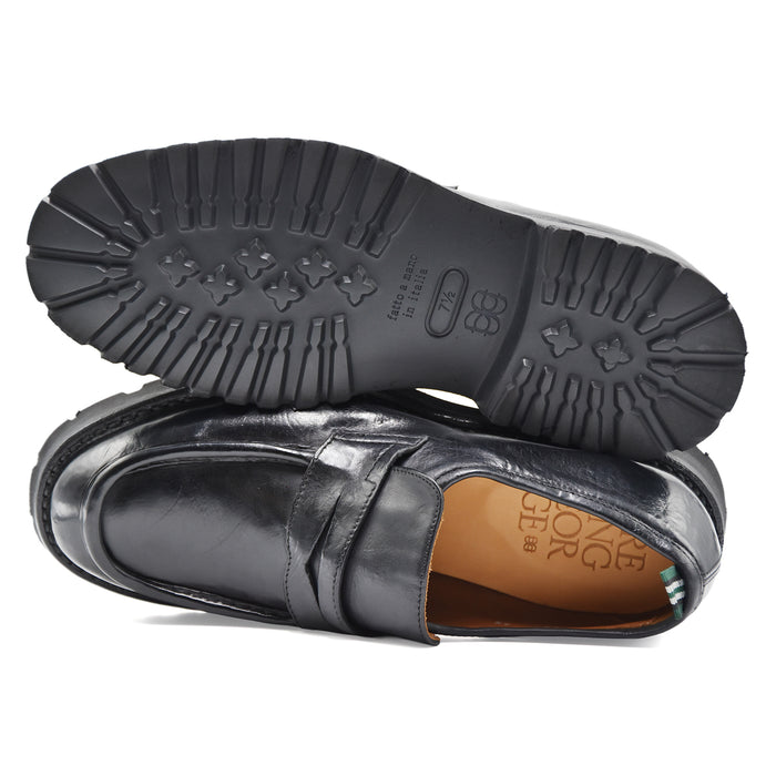 Mocassini Green George Uomo Nero In Pelle Di Eccellente Qualità