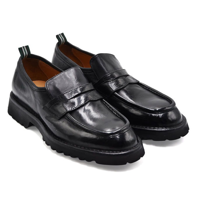 Mocassini Green George Uomo Nero In Pelle Di Eccellente Qualità