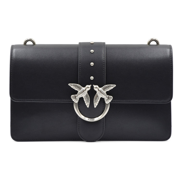 Borsa Pinko Love One Classic Donna Stile Iconico Logo Silver