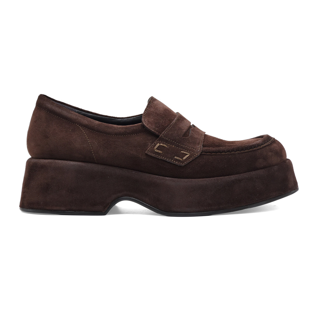Pons Quintana Women's Flipper Loafers in Brown Suede | Sabot Arezzo