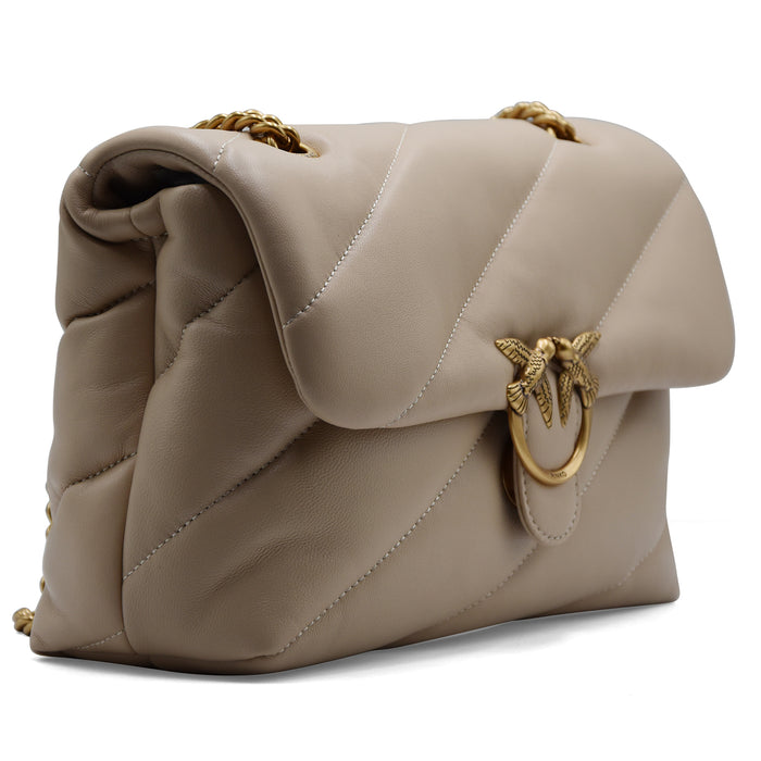 Borsa Pinko Love Bag Puff Maxi Quilt In Nappa Trapuntata Beige