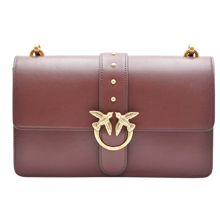 Borsa Pinko Love One Classic Borgogna Antique Gold Love Birds
