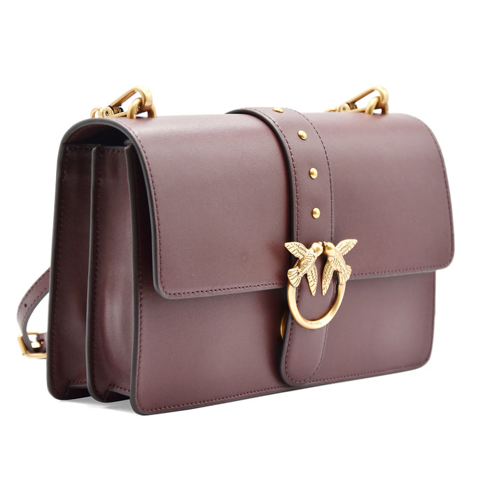 Borsa Pinko Love One Classic Borgogna Antique Gold Love Birds