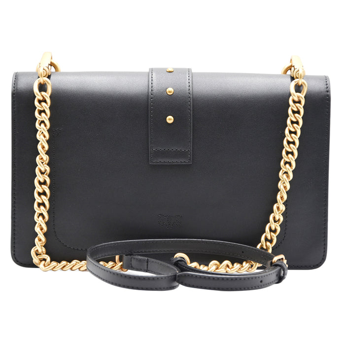Borsa Donna Pinko Love One Classic Nero Antique Gold Morbida