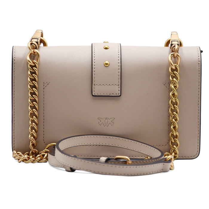 Borsa Pinko Love Bag One Small Beige Antique Gold Strutturata