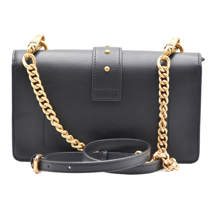 Borsa Pinko Love Bag One Small Nero Antique Gold Iconica Fibbia