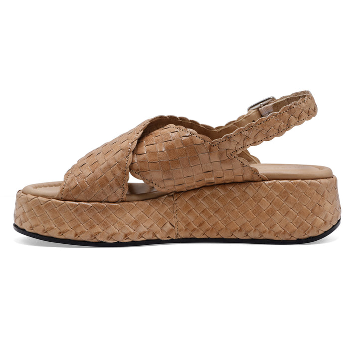 Pons Quintana Sandali Donna MAUI Vera Pelle Intrecciata Beige