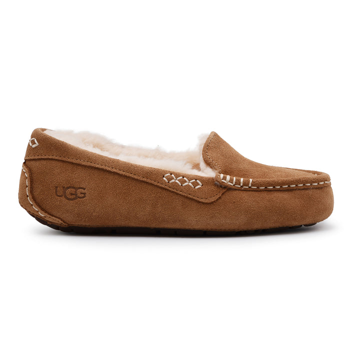 UGG Donna Ciabatte Stile Mocassino Ansley In Suede Chestnut