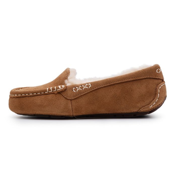 UGG Donna Ciabatte Stile Mocassino Ansley In Suede Chestnut