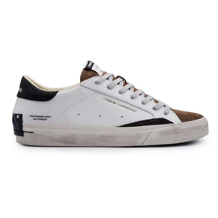 Sneakers Crime London Uomo Distressed 2.0 Bianco Downtown Brown
