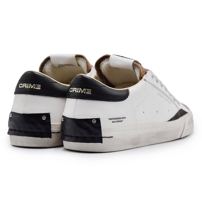 Sneakers Crime London Uomo Distressed 2.0 Bianco Downtown Brown